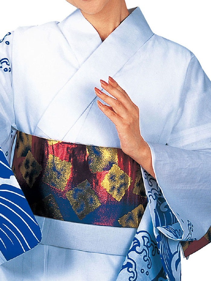 浴衣 ゆかた レディース 女物 盆踊り 祭り ユカタ 踊り 絵羽浴衣 波 青