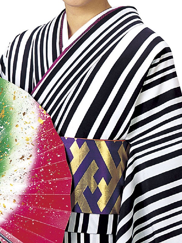 小紋 着物 反物 レディース ちりめん 踊り 舞台 レトロ 洗える着物 白