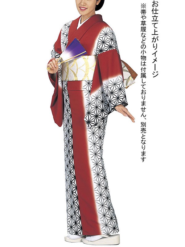 小紋 着物 着尺 レディース 踊り 舞台 レトロ モダン 洗える着物 白