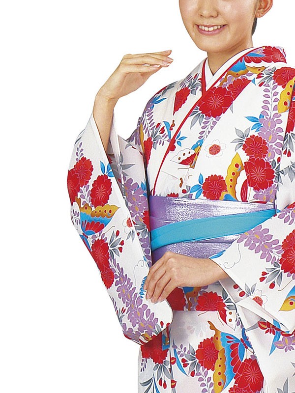 7350☆送料込み❣️正絹 小紋 着尺 花百彩 反物❣️ 小紋 着物 反物 レディース 手染め 踊り 舞台 大正ロマン 洗える着物