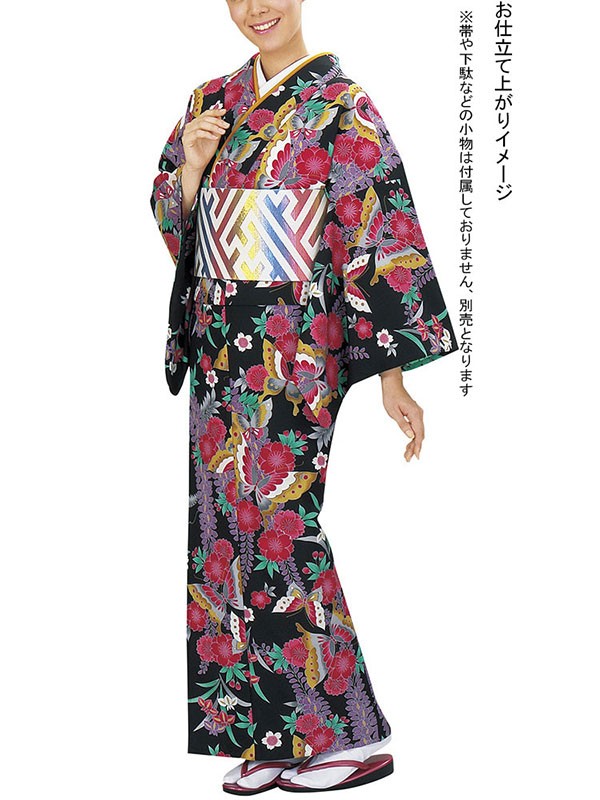 小紋 着物 反物 レディース 手染め 踊り 舞台 大正ロマン 洗える着物