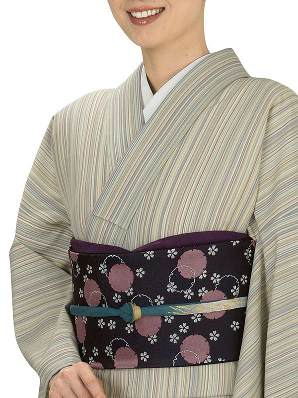 小紋 着物 反物 レディース ちりめん 踊り 舞台 シック 洗える着物