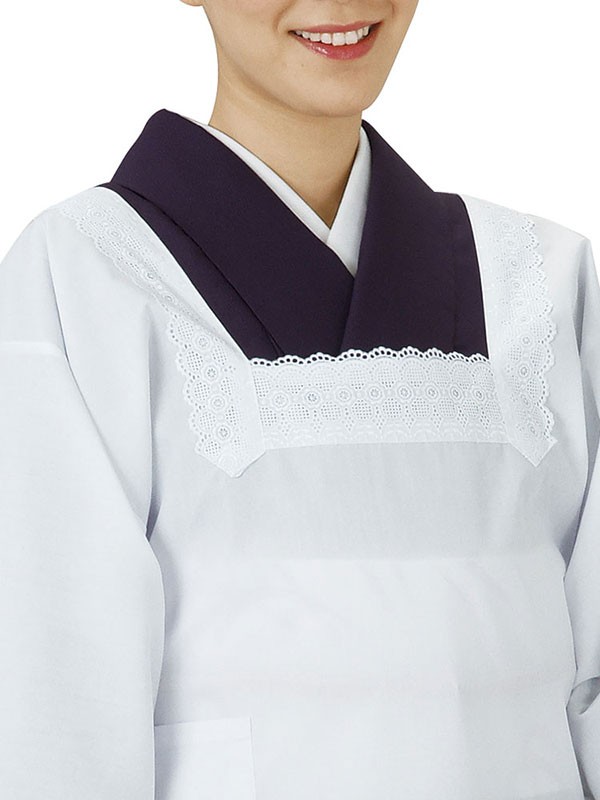 割烹着 かっぽう着 和風 和装 エプロン 着物 和服 華道 茶道 割烹着 ロング 白 :npd-7298:カメヤダイレクト 通販 かくママ購入希望商品です。紬の着物。半纏。割烹着