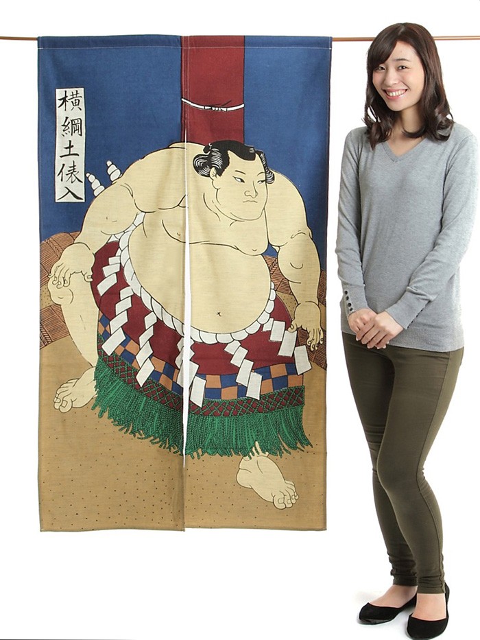 のれん 暖簾 おしゃれ 和風 ロング 浮世絵のれん 85×140cm 横綱