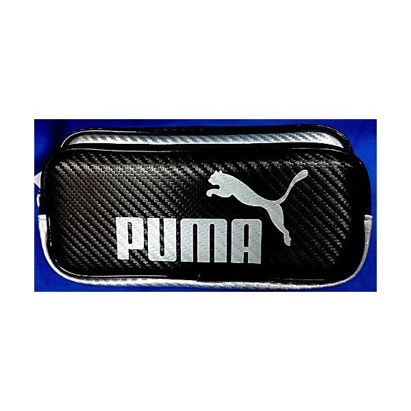 クツワ PUMA カラーカーボンWペンケース （ブラック） 787PMBK 筆箱の商品画像