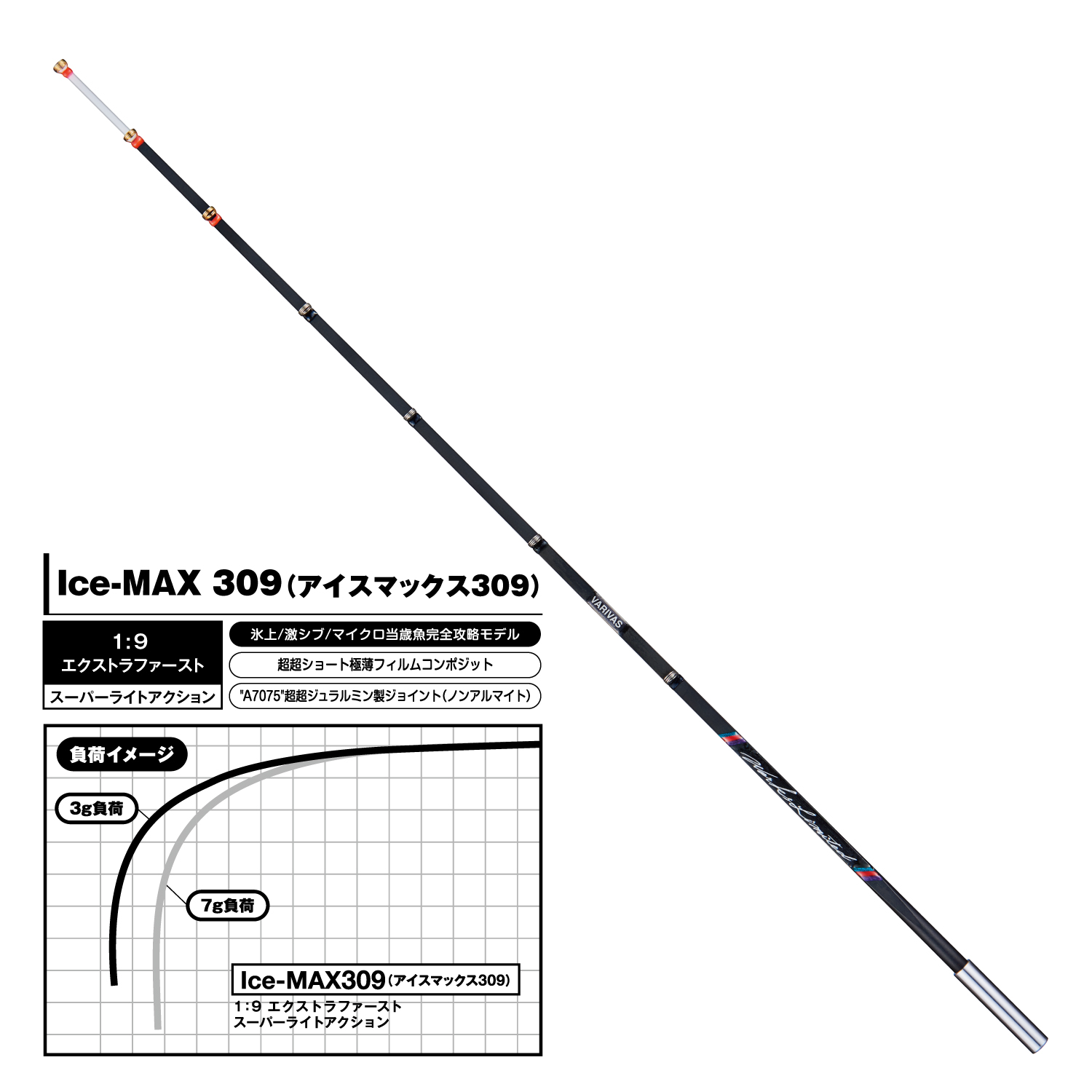  Varivas graphite Works pond smelt tip Ice-MAX309( ice Max 309)