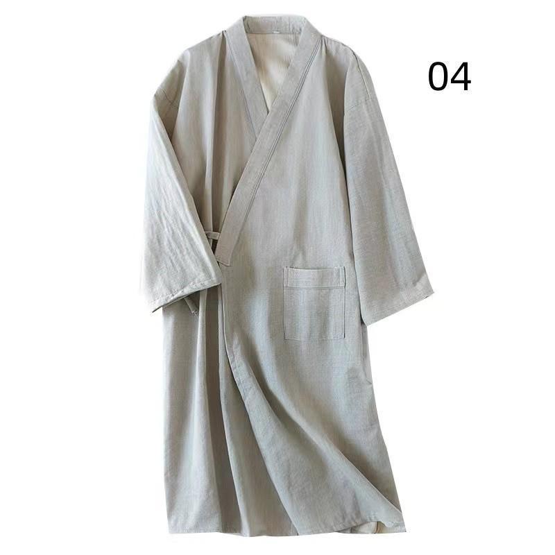 2023 new model border pattern nightwear nightwear gown bathrobe lady's men's knitted quilt pyjamas front opening negligee go in . preparation yukata ...