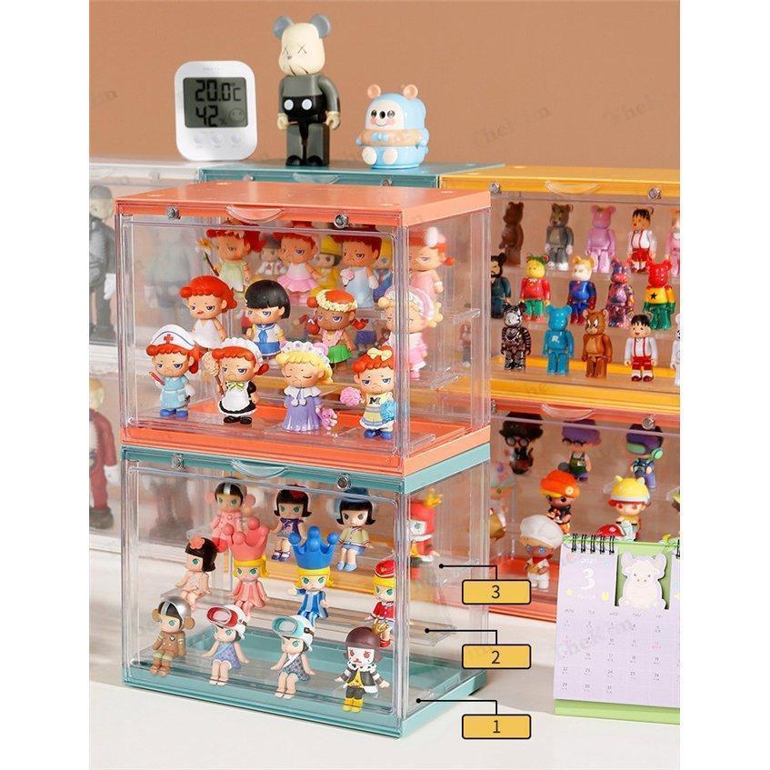  figure case shelves acrylic fiber large collection box width length front opening spring autumn summer winter . thing man woman magnet type opening and closing door acrylic fiber stand 3 step assembly type 