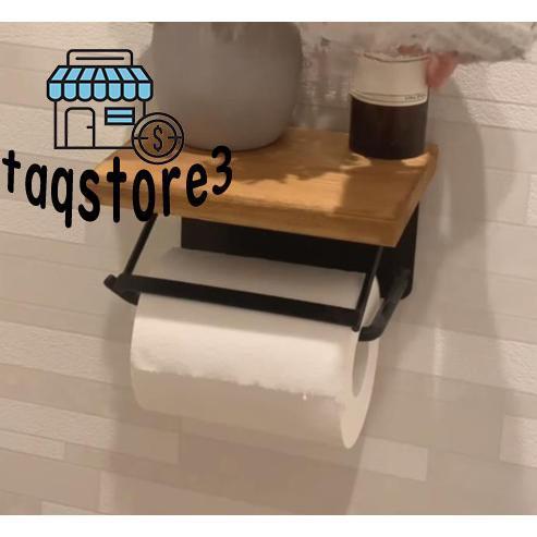  toilet to paper holder single type ream tabletop attaching natural tree pine material withstand load kg display shelf stylish modern Northern Europe antique toilet storage 