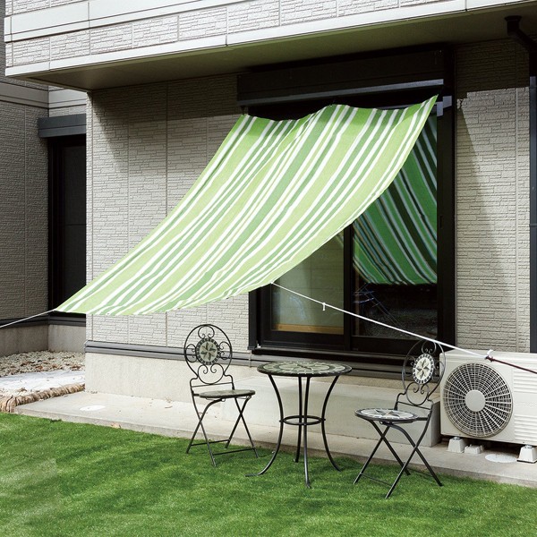  sun shade sunshade shade awning UV cut 180×240cm green stripe 