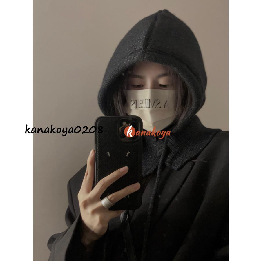  балаклава защита горла "neck warmer" глаз .. шапочка шарф снуд капот вязаная шапка .... женский женщина кнопка шнур имеется теплоизоляция защищающий от холода теплый теплый ...