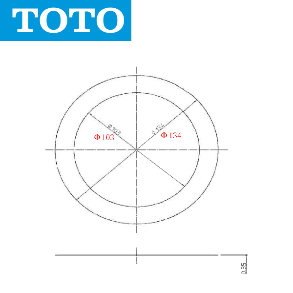 TOTO AFKA108 часть материал шайба ( диаметр 100mm. фляжка для ) 0