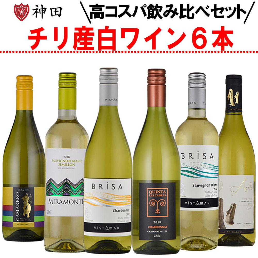 チリ 産 白 ワイン ６本 セット 飲み比べ シャルドネ セントラルヴァレー 父の日 ワインセット 白セットの商品画像