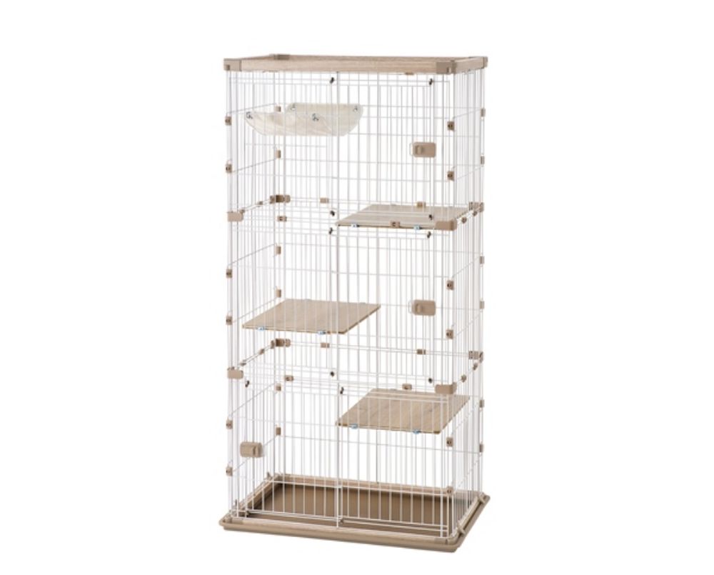  woody cat cage 3 step Iris o-yamaIRIS PWCR-963V light natural ( returned goods un- possible )