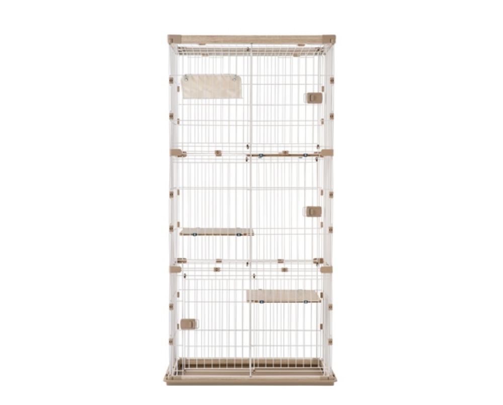  woody cat cage 3 step Iris o-yamaIRIS PWCR-963V light natural ( returned goods un- possible )