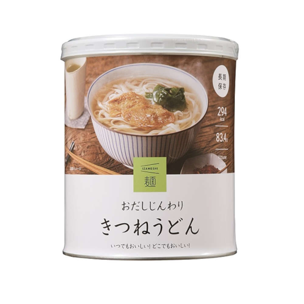 IZAMESHI イザメシ 麺シリーズ おだしじんわりきつねうどん 73.4g×1缶 非常用食品の商品画像