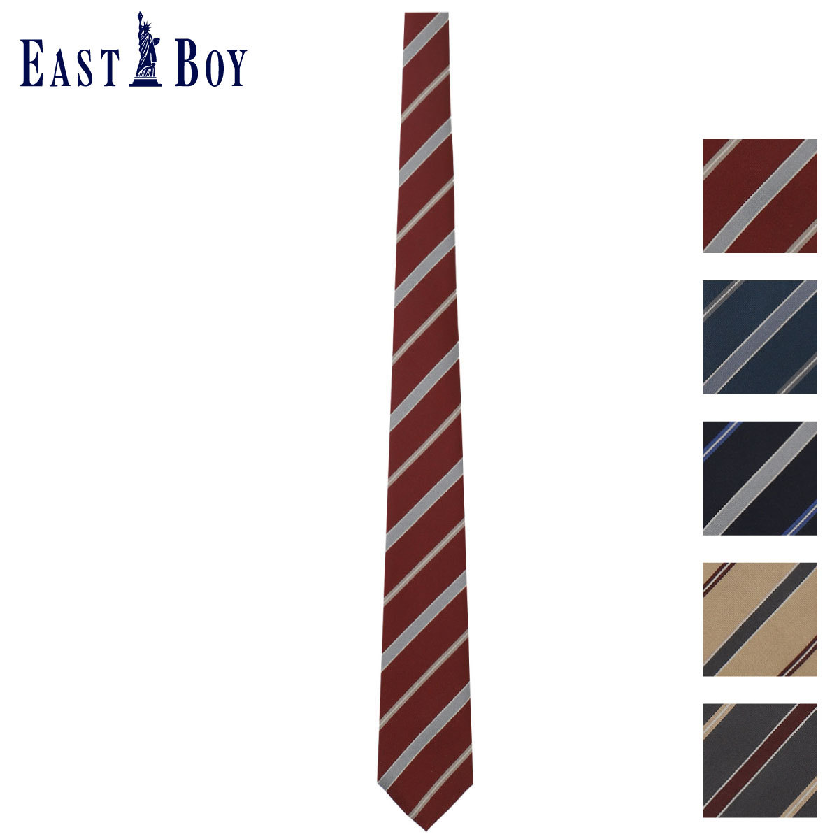  East Boy галстук полоса school галстук церемония окончания входить . тип сделано в Японии красный темно-синий бежевый уголь студент посещение школы ученик старшей школы ученик неполной средней школы eastboy 209037