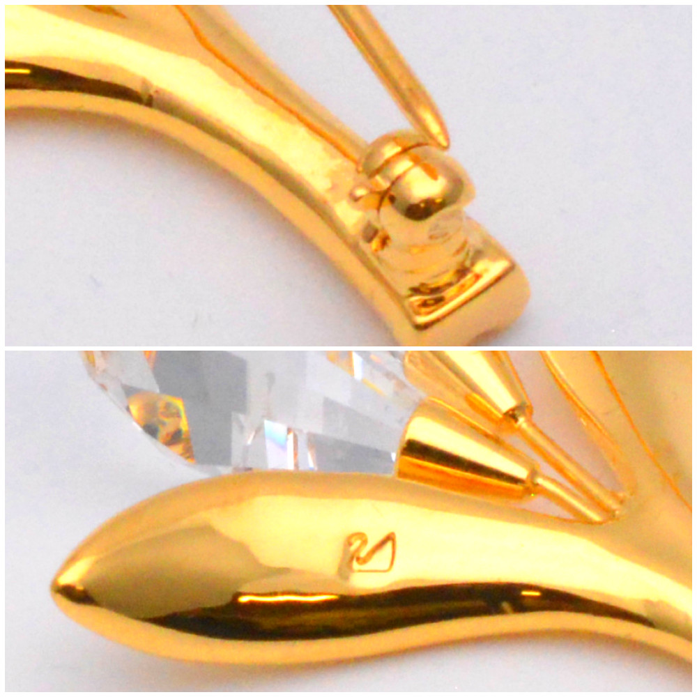 SWAROVSKI Swarovski брошь Gold прозрачный цветочный узор бренд аксессуары бренд ювелирные изделия бренд мелкие вещи женский [ б/у ]