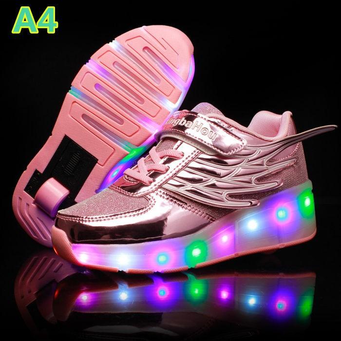 LED светится 2 колесо модель ролик skate ребенок взрослый Kids ролик обувь для мужчин и женщин спортивные туфли 
