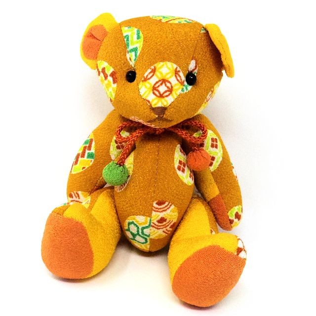 和風ちりめんテディベア Cキャメル色てまり柄 和雑貨 和柄ぬいぐるみ くま お人形 Ic 花楽堂 通販 Yahoo ショッピング