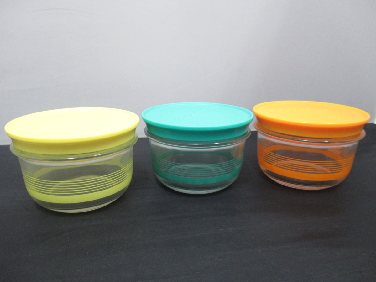  unused goods HOYA Hoya kitchen set glass canister 5 piece set preservation container cover attaching 