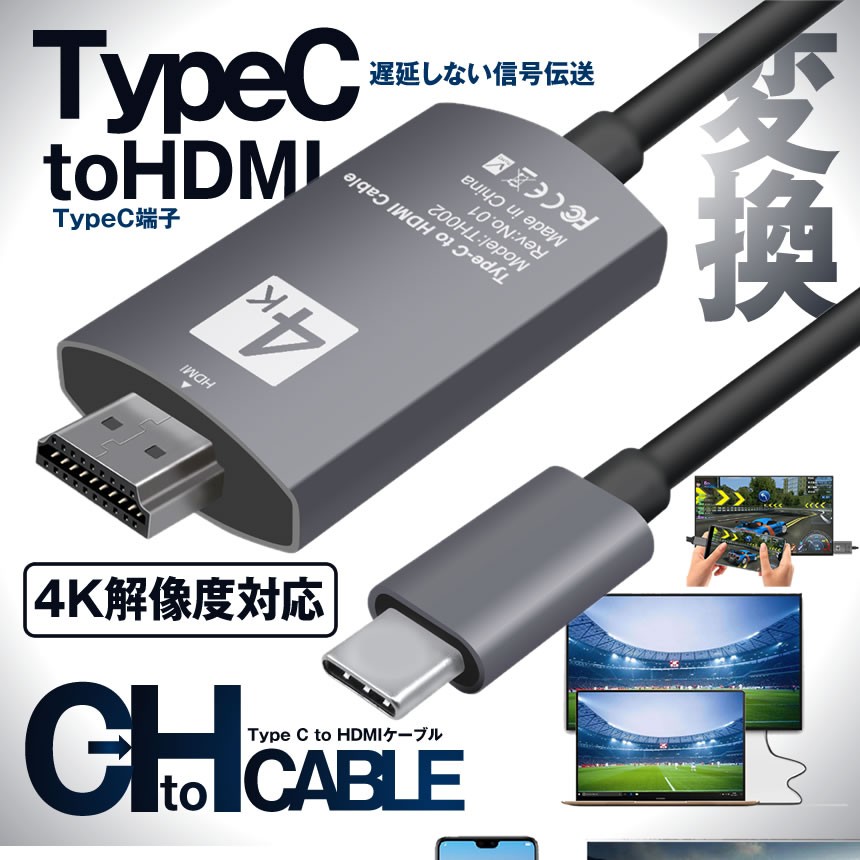 Type C Hdmi 変換アダプター 4k Usb Type C To Hdmiケーブル 合金端子 高耐久性 Hdmi4k F0912 16a アルファスペース 通販 Yahoo ショッピング