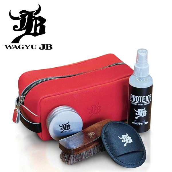 和牛JB グラブメンテナンス5点セット （プロティオス・和牛オイル・JBブラシ・ムートン・シカクポーチ） JB-M5SETの商品画像