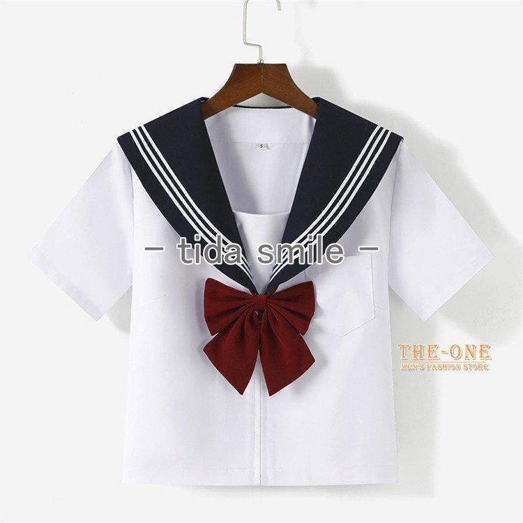  sailor suit short sleeves long sleeve blouse height length . knees height regular .. woman uniform single goods setup woman high school student JK uniform butterfly necktie attaching classical uniform 