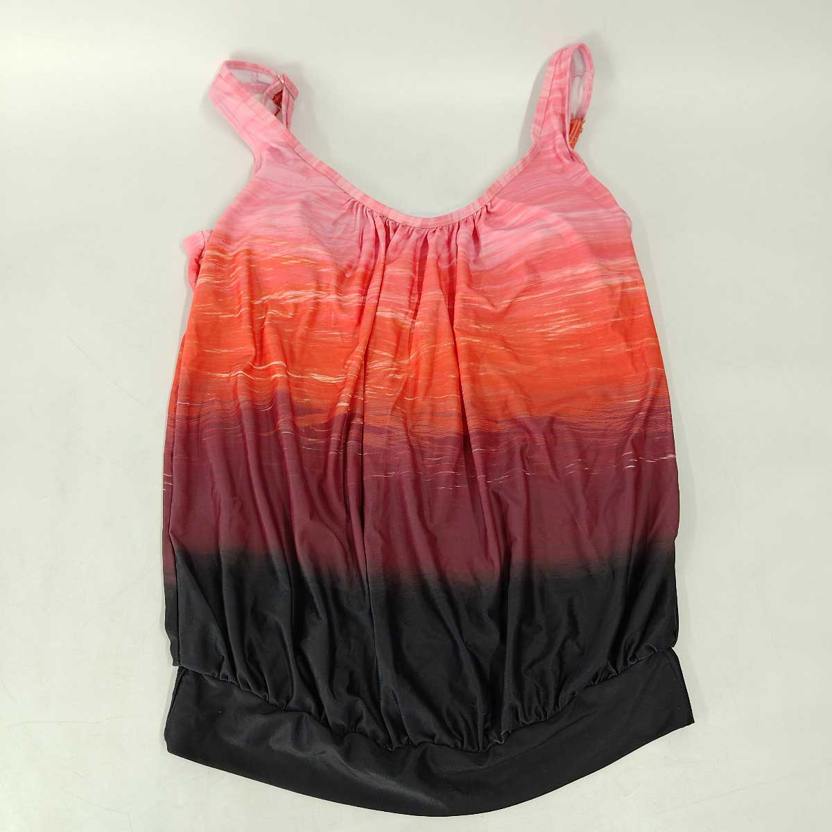 [ used * unused goods ] One-piece fitness swimsuit inner pants pad attaching XL black x orange x Pink Lady -s