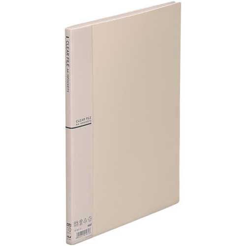 テージー クリアファイルA4縦10ポケット アイボリー CF-441-31 (65-0481-84)の商品画像