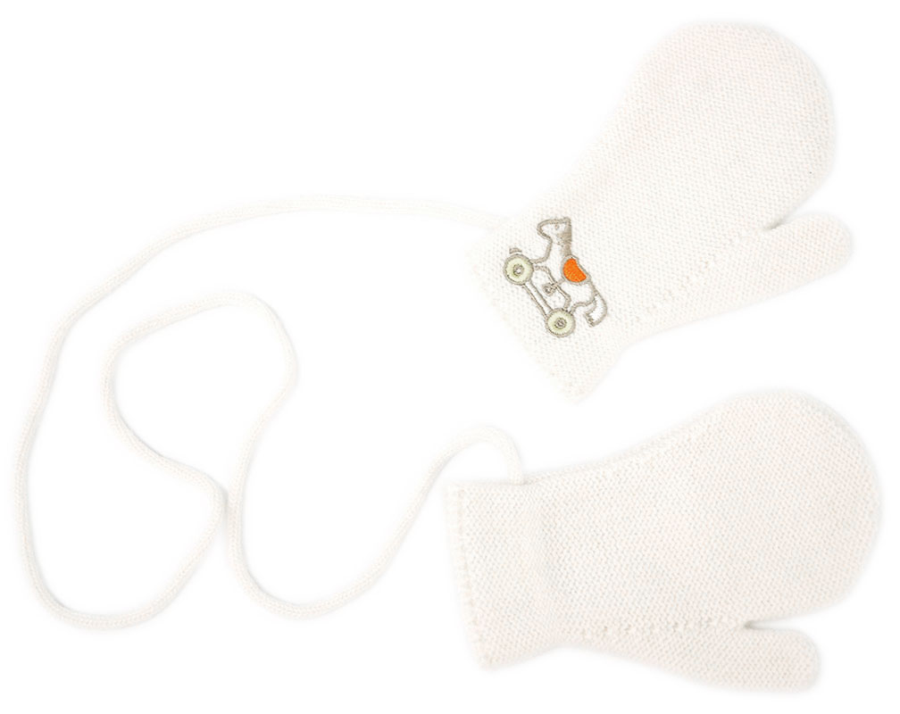  не использовался Hermes перчатки H102356M04 HERMES baby Kids sorudo рукавица a Dada кашемир кашемир 100% Blanc Anne ju "теплый" белый белый 
