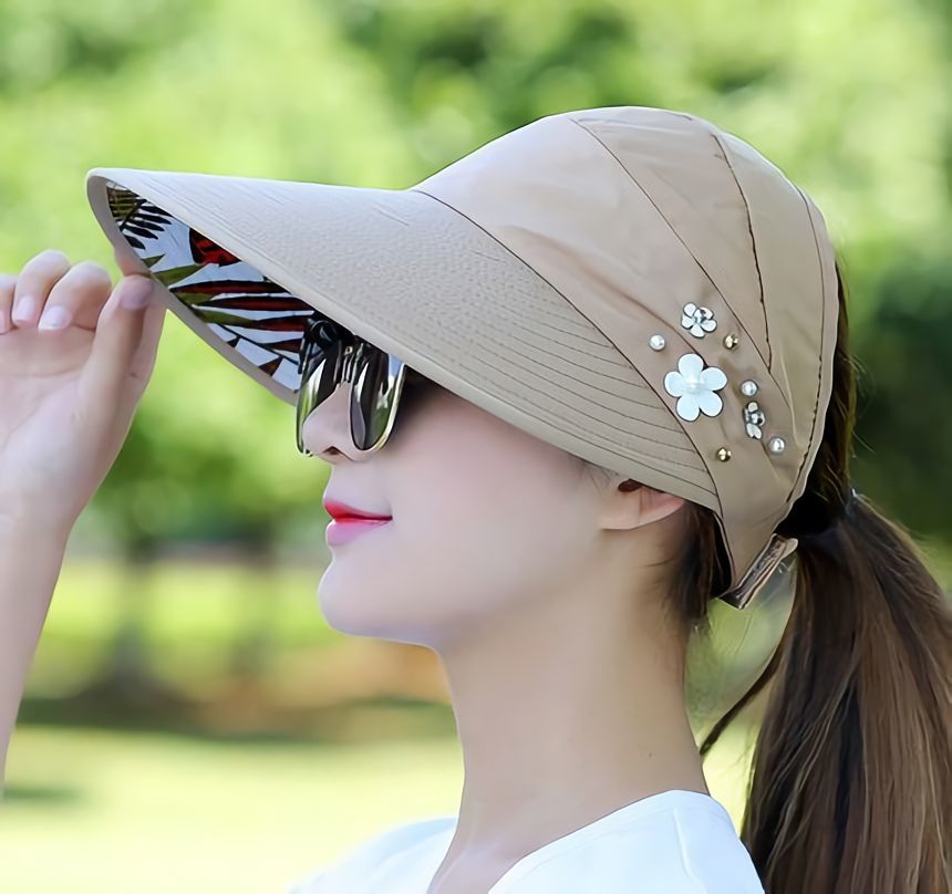 サンバイザー 日よけ帽子 つば広キャップ 折りたたみ帽 レディース 女性 日除け UV 紫外線対策 熱中症対策 日焼け予防 携帯 ポータブル ハット風  :hat-22455:KAWAeMON - 通販 - Yahoo!ショッピング