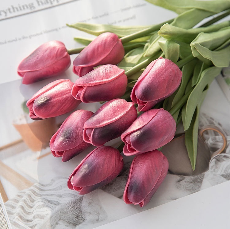 21秋冬新作 オランダチューリップブッシュ 21 モーブ Flb8104mv オランダチューリップ チューリップ 造花 ブッシュ 束 アートフラワー Caraubas Rn Gov Br