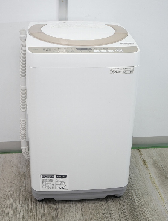 SHARP 全自動電気洗濯機 ES-KS70U-N （ゴールド系） 洗濯機本体 - 最