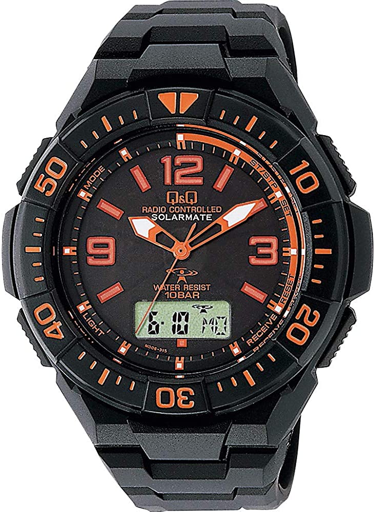 Q&Q Q＆Q ソーラー電源機能搭載電波時計 MD06-305 （ホワイト） メンズ
