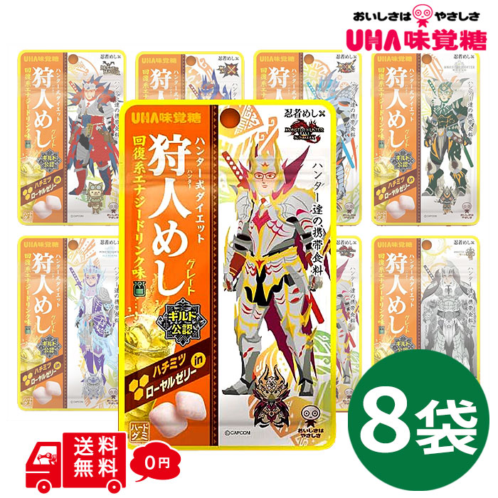 UHA味覚糖 UHA味覚糖 狩人めし 回復系エナジードリンク味 20g×8袋 グミ