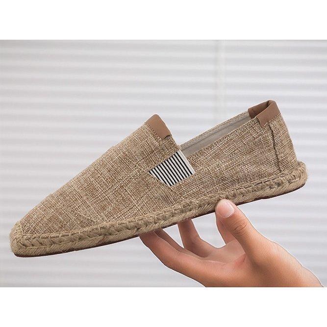  espadrille men's slip-on shoes canvas espa jute flax .... flat shoes large size low cut ventilation casual gentleman shoes 