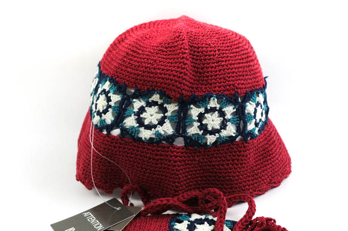 hiro секция cloche шляпа не использовался шляпа бренд Mini плечо имеется baby для девочки wine red HIRO SECTION