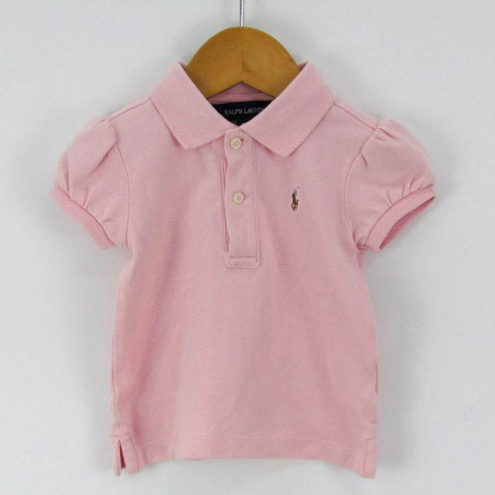  Ralph Lauren рубашка-поло с коротким рукавом Polo Mark пуховка рукав tops простой стрейч baby для девочки 80 размер розовый RALPH LAUREN