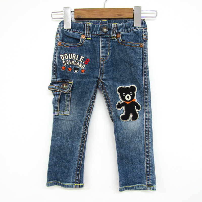  Miki House Denim брюки стрейч джинсы G хлеб baby для мальчика 90 размер темно-синий MIKIHOUSE