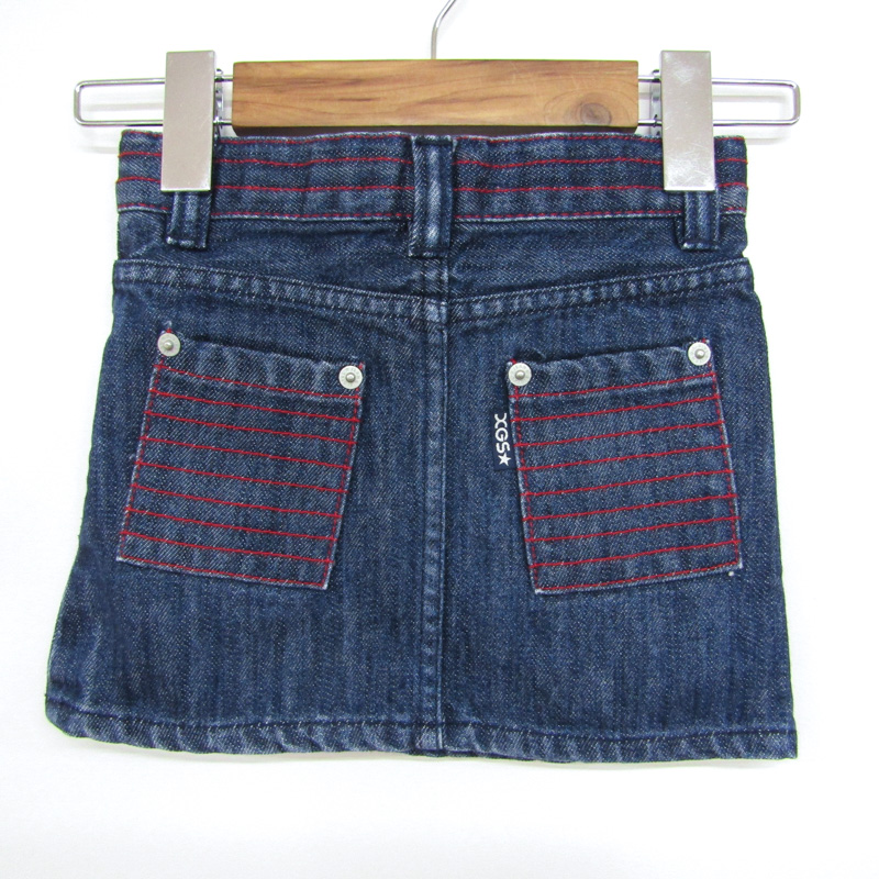  X-girl Denim юбка узкая юбка сделано в Японии baby для девочки 2T размер темно-синий X-girl