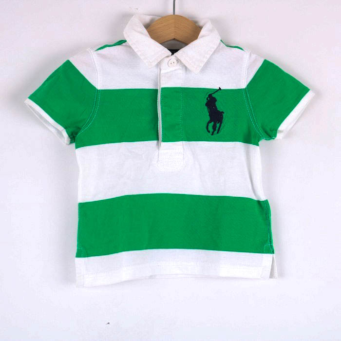  Polo bai Ralph Lauren рубашка-поло короткий рукав tops baby для мальчика 12M размер зеленый × белый Polo by Ralph Lauren