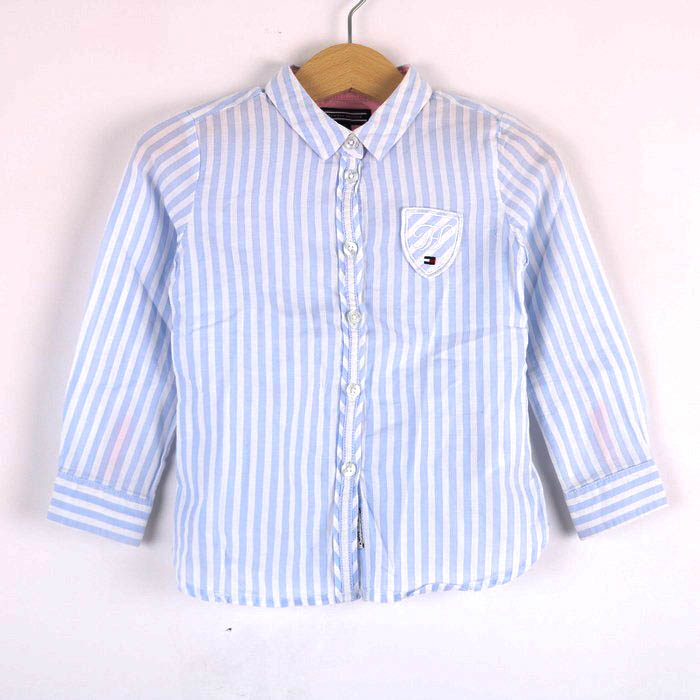  Tommy Hilfiger рубашка с длинным рукавом полоса рисунок tops baby для мальчика 92 размер голубой × белый TOMMY HILFIGER