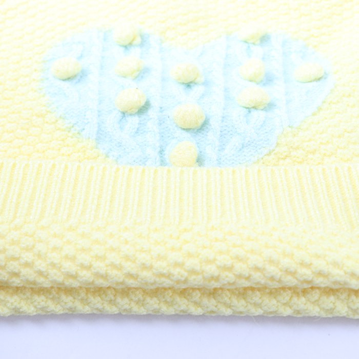 b Lee z свитер tops длинный рукав Heart рисунок pompon имеется не использовался товар baby для девочки 80 размер желтый BREEZE