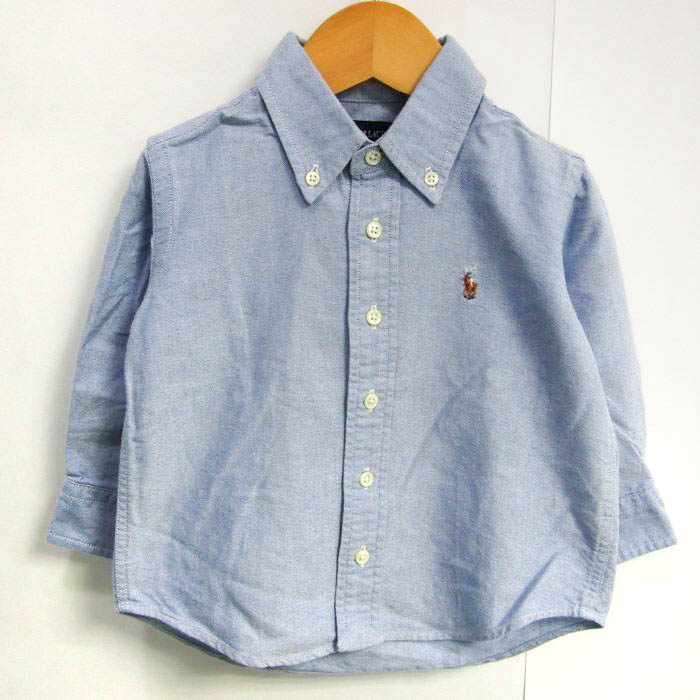  Ralph Lauren рубашка с длинным рукавом po колено Logo кнопка down tops baby для мальчика 80 размер оттенок голубого RALPH LAUREN