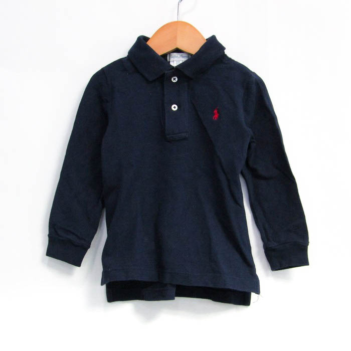  Ralph Lauren рубашка-поло tops длинный рукав хлопок baby для мальчика 24M размер темно-синий RALPH LAUREN