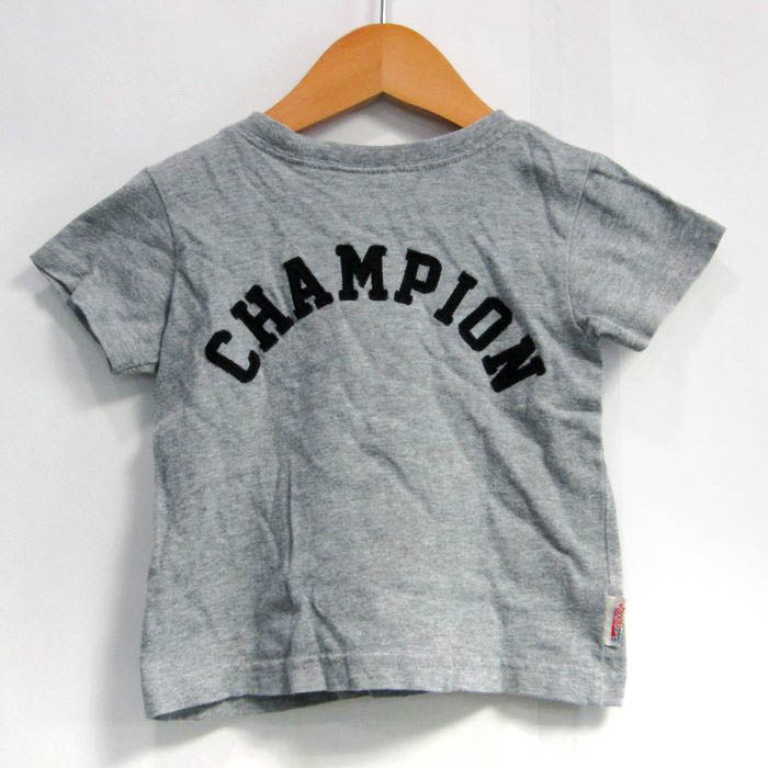  Champion короткий рукав футболка tops Logo T плечо зажим baby для мальчика 90 размер серый Champion