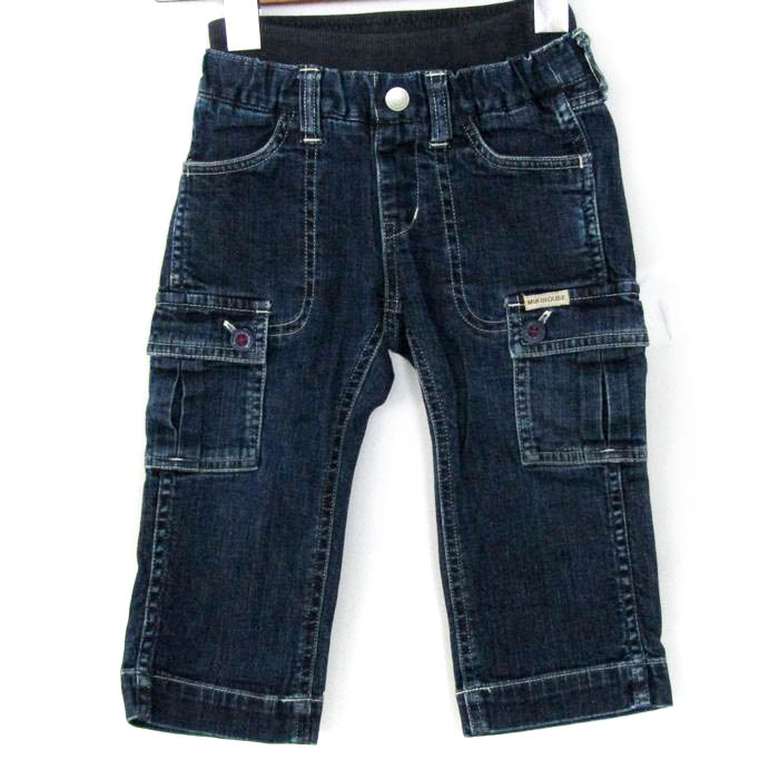  Miki House Denim брюки низ cargo шорты baby для мальчика 90 размер темно-синий MIKIHOUSE