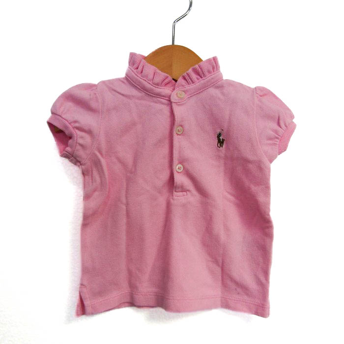  Ralph Lauren рубашка-поло короткий рукав po колено Logo tops baby для девочки 9M размер розовый серия RALPH LAUREN