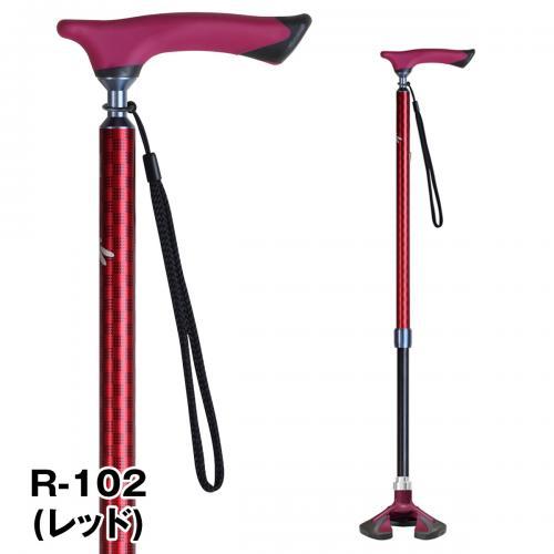 HOSPIA 愛杖 楽スマ スリーベース 伸縮タイプ R-102（レッド）の商品画像